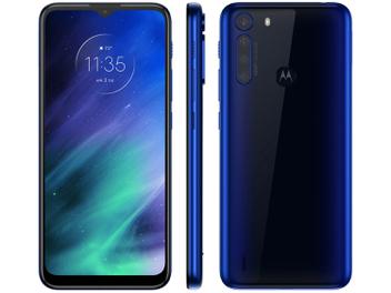 Smartphone Motorola One Fusion 64GB Azul Safira - 4G 4GB RAM Tela 6,5” Câm. Quádrupla + Selfie 8MP Azul
