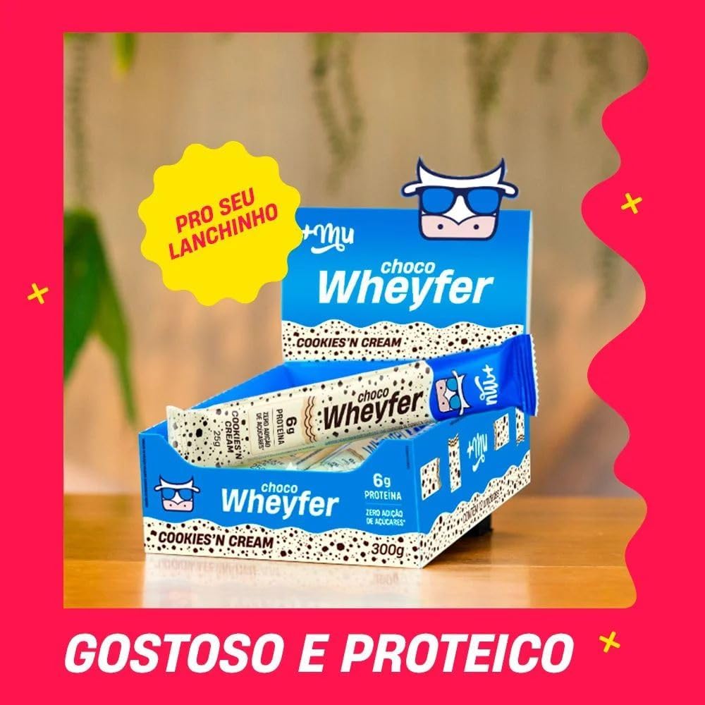 +Mu Chocowheyfer Proteico Sabor Cookies – Display com 12 unidades – 300g na Amazon