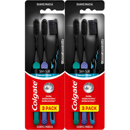 03 Unidades de Kit Escova de Dente Colgate Slim Soft Black com 6 Escovas (Total 18 unidades) na Amazon