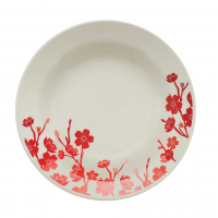 1 Conjunto Com 6 Pratos Fundo Biona Donna Jardim Oriental Vermelho/Marfim 21 Cm na Amazon