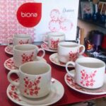 1 Conjunto com 6 Xícaras de Chá Reta com Pires 14 Cm Biona Donna Jardim Oriental Vermelho/Marfim 200 Ml na Amazon