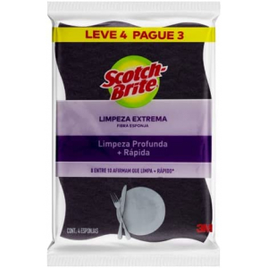 10 Pacotes de Esponja Limpeza Extrema Scotch Brite 3M 4 Unidades (Total 40 unidades) na Amazon