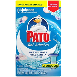 10 Unidades Desodorizador Sanitário Pato Gel Adesivo Refil Marine - 20 Discos na Amazon