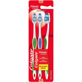 10 Unidades Kit com 3 Escovas Dentais Colgate Classic Clean Total 30 Unidades na Amazon