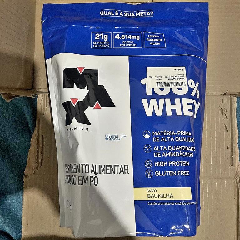 100% Whey Refil (900G) – Baunilha – Max Titanium na Amazon