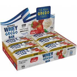 12 Unidades Barra Whey Grego Bar Morango com Chantilly - 40g na Amazon
