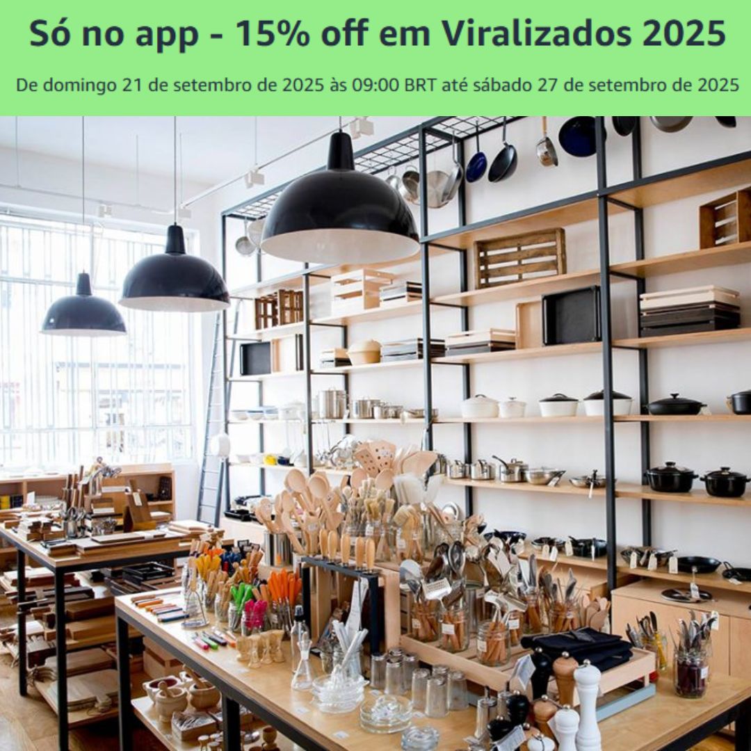 15% off em utensílios de cozinha no APP na Amazon