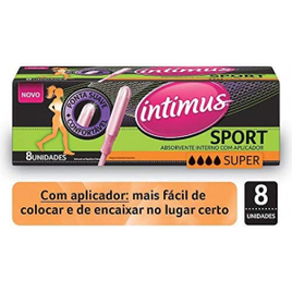2 caixas de Absorvente Intimus Sports Super com Aplicador 8 unidades cada na Amazon