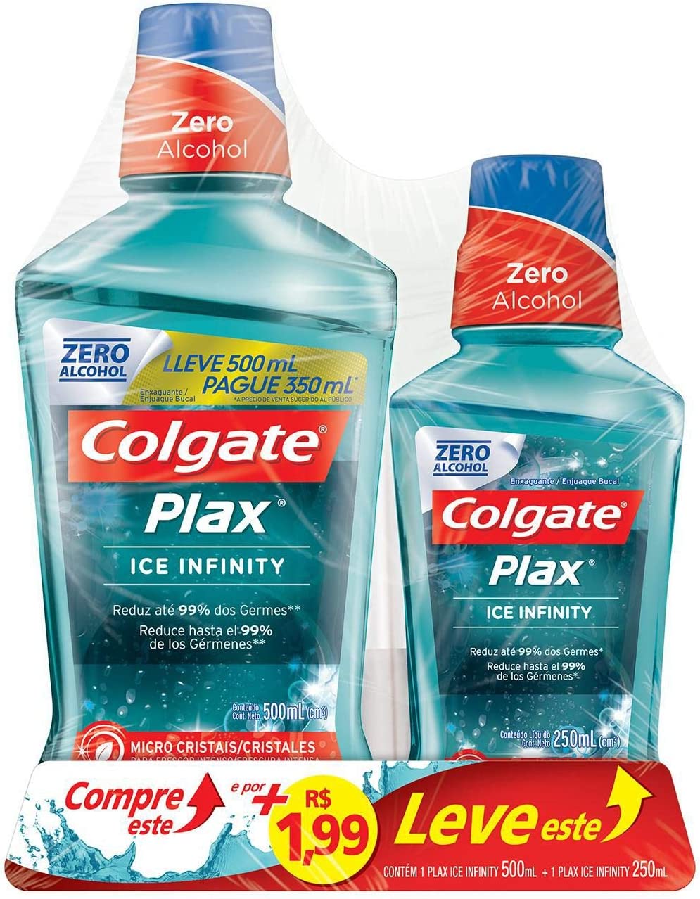 2 Kits – Enxaguante Bucal Colgate Plax Ice Infinity 500ml + 250ml na Amazon