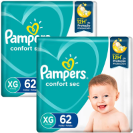 2 Pacotes Fralda Pampers Confort Sec Giga Tam XG - 62 Unidades (Total 124 unidades) na Casas Bahia