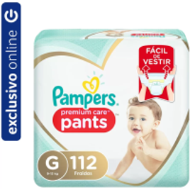 2 Pacotes Fralda Pampers Pants Premium Care G 112 Unidades (Total 224  unidades) na Panvel Farmácias