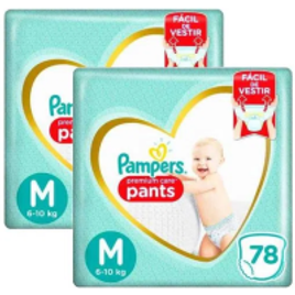 2 Pacotes Fraldas Pampers Premium Care Pants Top Tam M - 78 Unidades (Total 156  unidades) na Ri Happy