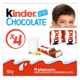 2 Pacotes Kinder Chocolate ao Leite 50g - 8 Unidades na Americanas
