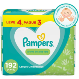 2 Pacotes Lenços Umedecidos Pampers Aloe Vera Leve 4 Pague 3 Com 48 Unidades Cada (Total 384) na Panvel Farmácias