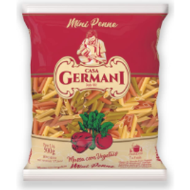 2 Pacotes Macarrão Massa Mini Penne com Vegetais Casa 500g - Germani Alimentos na Amazon