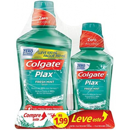 2 Unidades Enxaguante Bucal Colgate Plax Fresh Mint 500ml + Colgate Plax IceFusion 250ml na Amazon