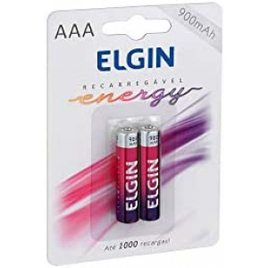 2 Unidades Pilha Recarregável AAA NI-MH AAA-900mah Blister Baterias - Elgin na Amazon