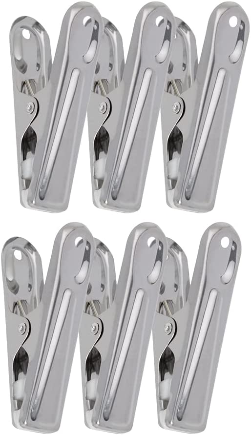 2 Unidades – Jogo de 6 Prendedores de Embalagens em Inox – Mimo Style na Amazon