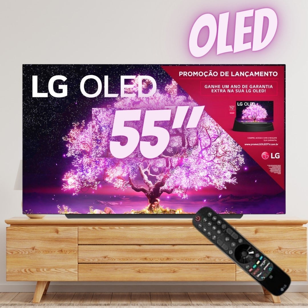 2021 Smart TV LG 55″ 4K OLED55C1 120Hz G-Sync FreeSync 4x HDMI 2.1 Inteligência Artificial ThinQAI Google Alexa na Amazon