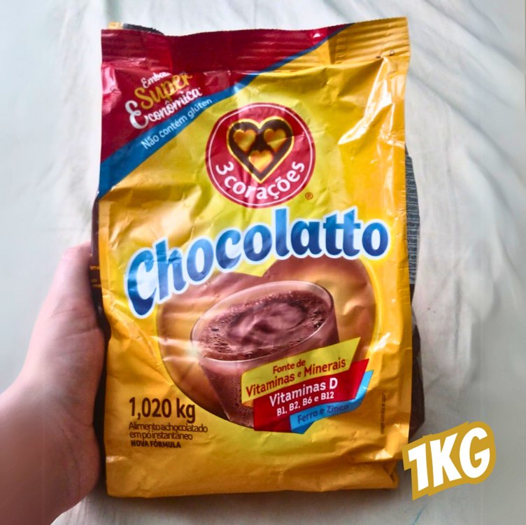 3 Corações Achocolatado em Pó Chocolatto, Pacote 1kg na Amazon