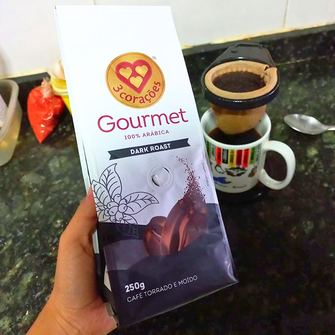 3 Corações Café Torrado e Moído Gourmet Dark Roast, 250G na Amazon