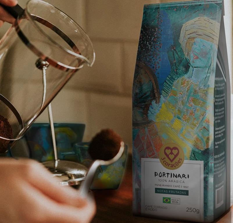 3 Corações Café Torrado E Moído Peneirando Café 1957 Portinari Pacote 250G na Amazon