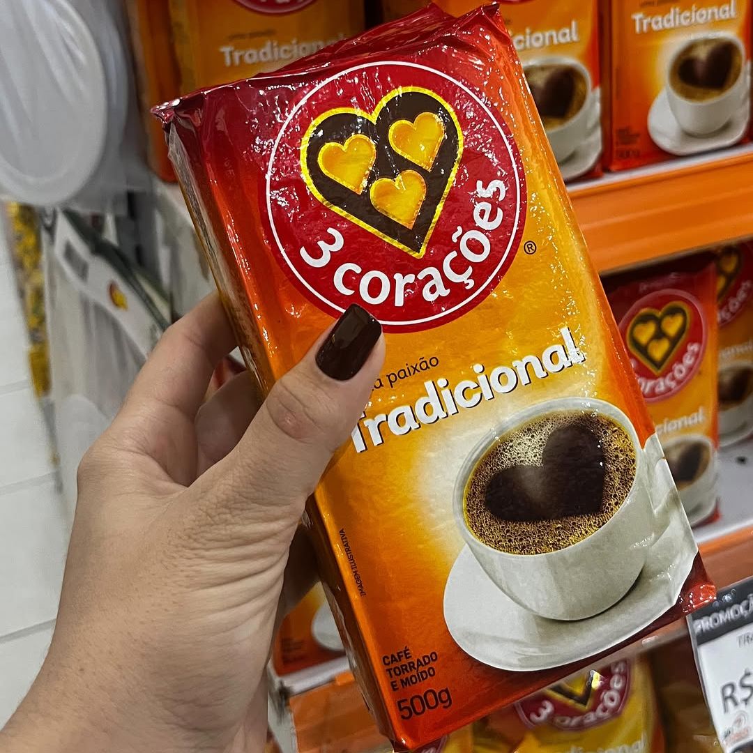 3 Corações Café Torrado e Moído Tradicional, 500g vácuo na Amazon