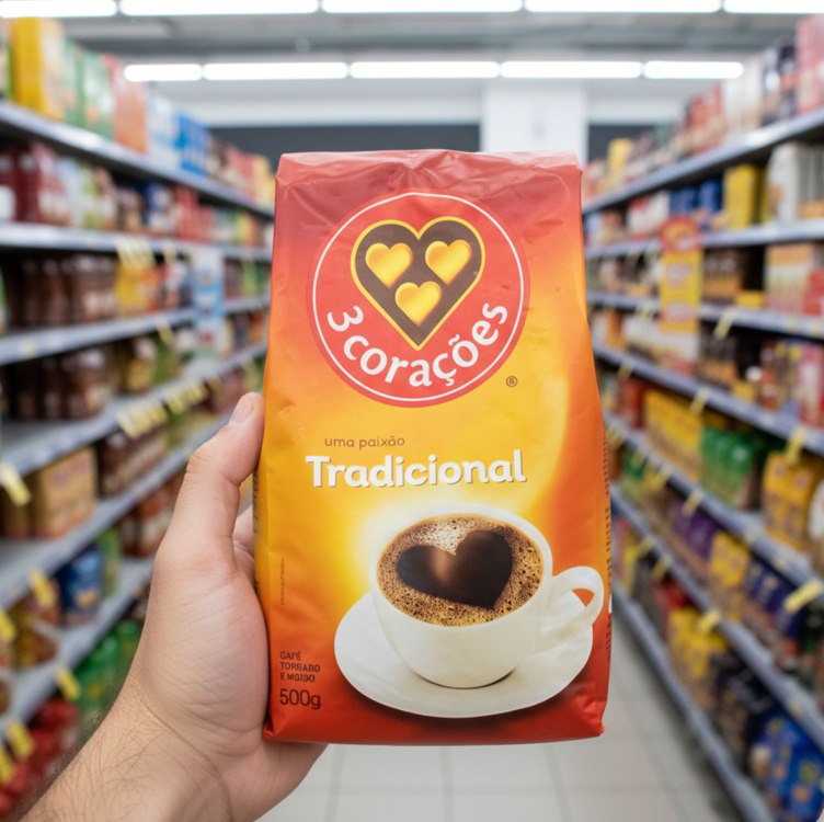 3 Corações Café Torrado E Moído Tradicional Pacote 500G na Amazon