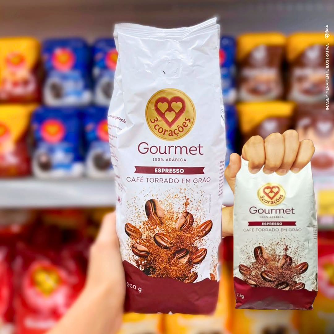 3 Corações Café Torrado em Grãos Espresso Gourmet, 500g na Amazon