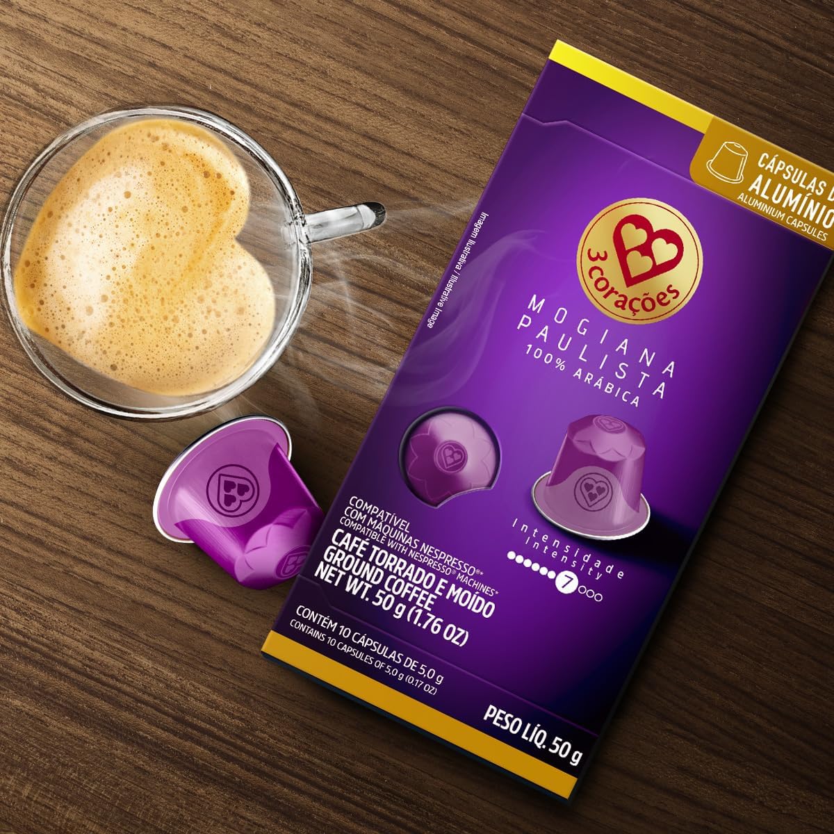 3 Corações Cápsulas de Café Mogiana Paulista, Compatíveis com Nespresso, contém 10 cápsulas na Amazon