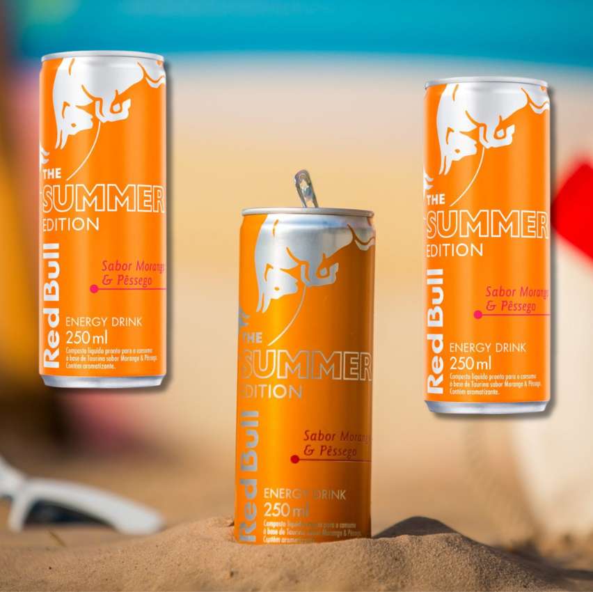 3 Energético Red Bull Morango e Pêssego Lata 250ml na Ponto