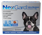 3 Tabletes NexGard Antipulgas e Carrapatos para Cães de 4,1 a 10kg 3 tabletes na Amazon