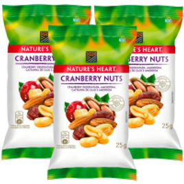 3 Unidades Mix de Frutas e Sementes Nuts Nature's Heart Cranberry 25g na Drogaria Araujo
