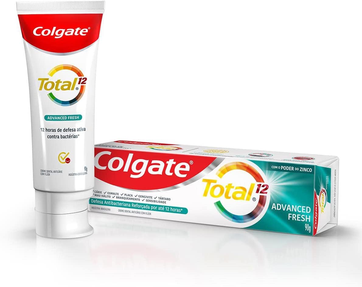 3 Unidades – Creme Dental Colgate Total 12 Advanced Fresh 90g na Amazon