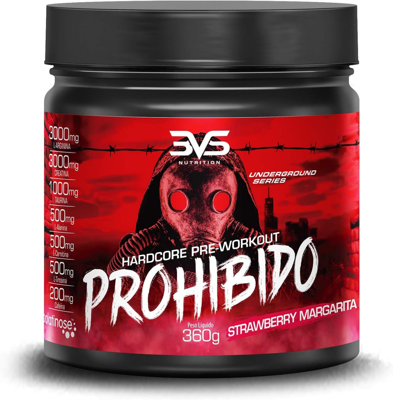3VS Nutrition Pré Treino Prohibido 360g Sabor Strawberry Margarita na Amazon