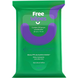 4 Pacotes Lenços Umedecidos Antissépticos Free Wipes Freeco - 20 Unidades na Amazon