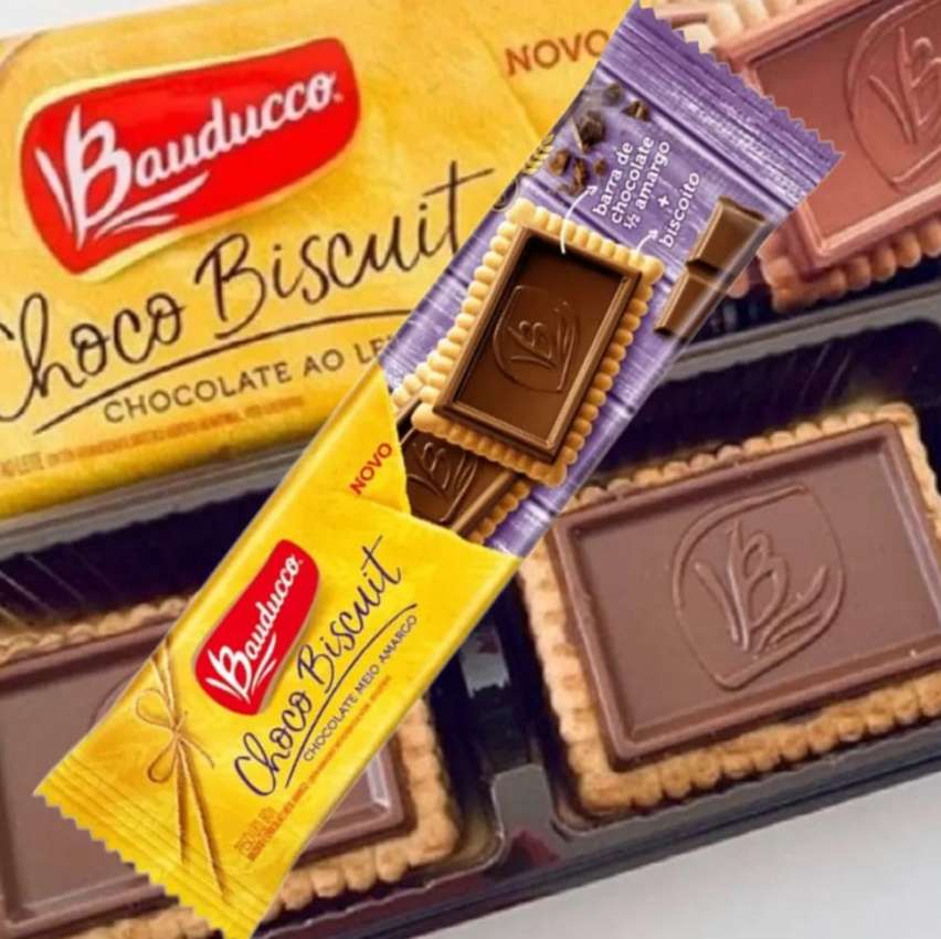 4 Un. Choco Biscuit Chocolate Meio Amargo Bauducco 80g na Amazon