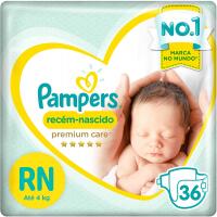 Fraldas Pampers Recém-Nascido Premium Care Rn 36 Unidades Pampers
