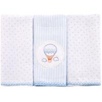 Paninho De Boca Poá Bordados Karinho 32Cm X 32Cm 03 Un Papi Textil Azul