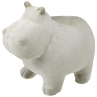 Ornamento De Cimento Vaso - Hipopotamo Decorglass Multicolor