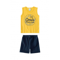 Conjunto Estampa Detalhada Infantil Malwee Kids Amarelo