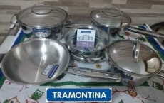 Jogo de Panelas com Fundo Triplo 5 Peças Tramontina Inox