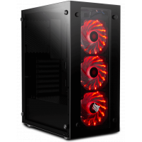 Gabinete Gamer Pichau Magpie III Lateral/Frontal Vidro Led Vermelho PGMA-03-RED