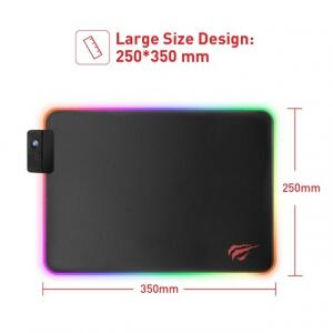 MousePad Havit Gaming RGB USB LED 14 Grupos de Luzes Estendido Iluminado Teclado Antiderrapante Cobertor Esteira 350*25