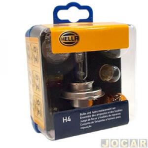 Kit de Reposição Hella H4 Lâmpadas e Fusíveis Standard