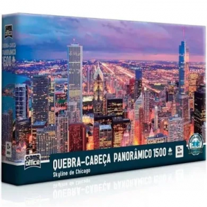 Quebra Cabeça 1500 Peças Skyline de Chicago Toyster Brinquedos