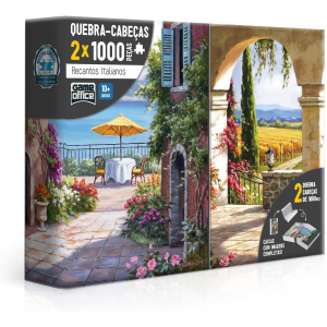 Combo: 2x Quebra Cabeça 1000 Peças - Recantos Italianos - Toscana E Vinha Italiana