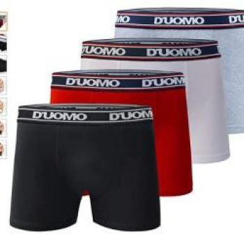 Kit 4 Cuecas Boxer Algodão, Duomo, Masculino.