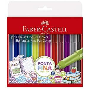 Caneta Ponta Fina Faber-Castell Fine Pen Colors FPB/ES1ZF 12 Cores