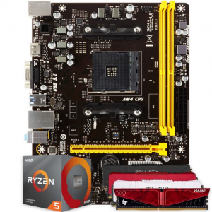 Kit Upgrade Processador Amd Ryzen 5 3500x, Placa Mãe Biostar A320mh Ddr4, Memoria Ram 8gb 2666mhz